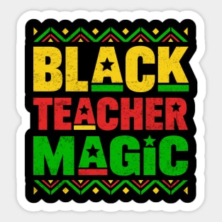 Black Teacher Magic Sticker